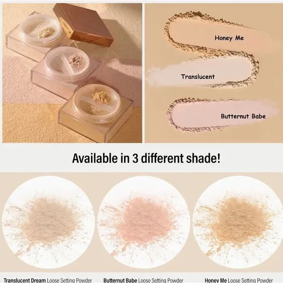 🦋 Beauty Creations Bye Filter Loose Setting Powder Butternut Babe New FullSz - Picture 4 of 6
